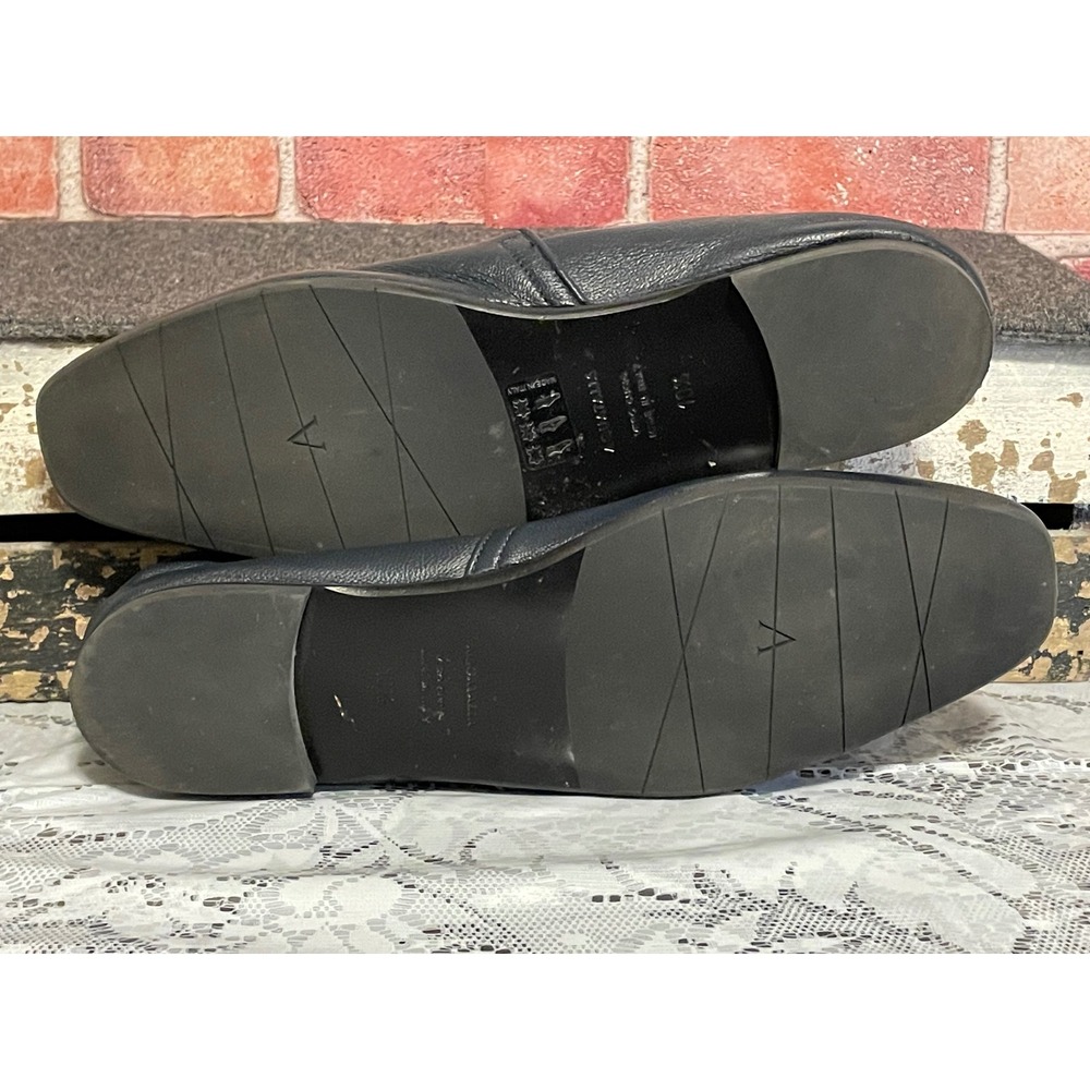 Aquatalia Navy Blue Leather Loafers Made in Italy Slip On Flats Womens 10.5 - Picture 8 of 8